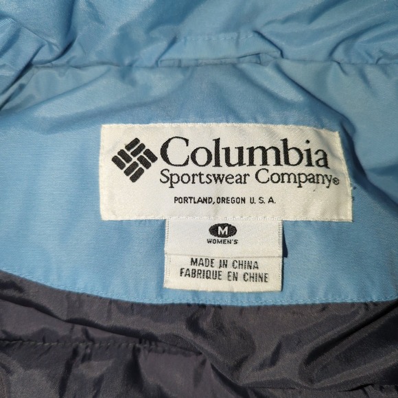 Columbia Winter Coat Women's M Sky Blue Brown Tint - Picture 4 of 6